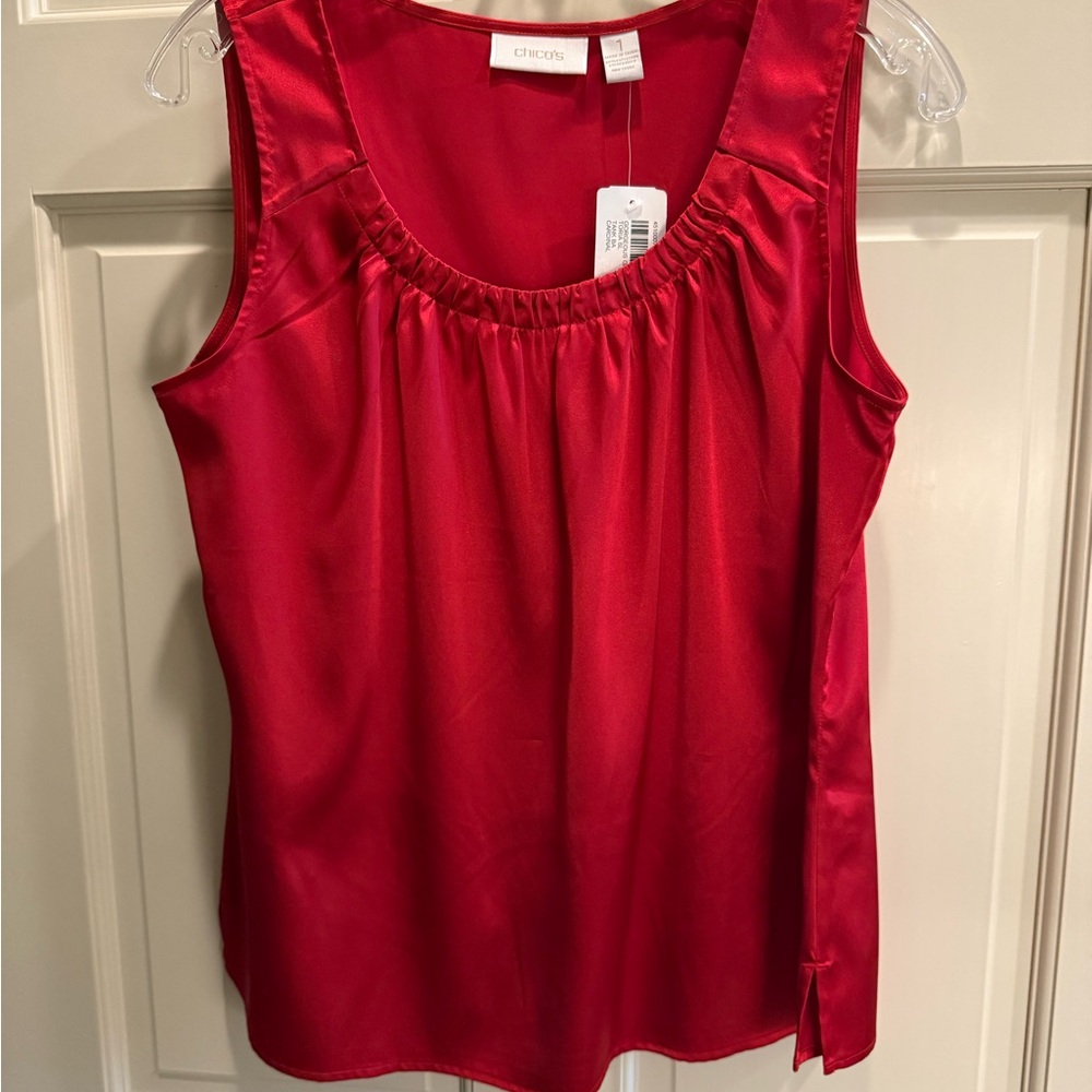 Chico's Red Sleeveless Blouse NWT,  SZ (M)